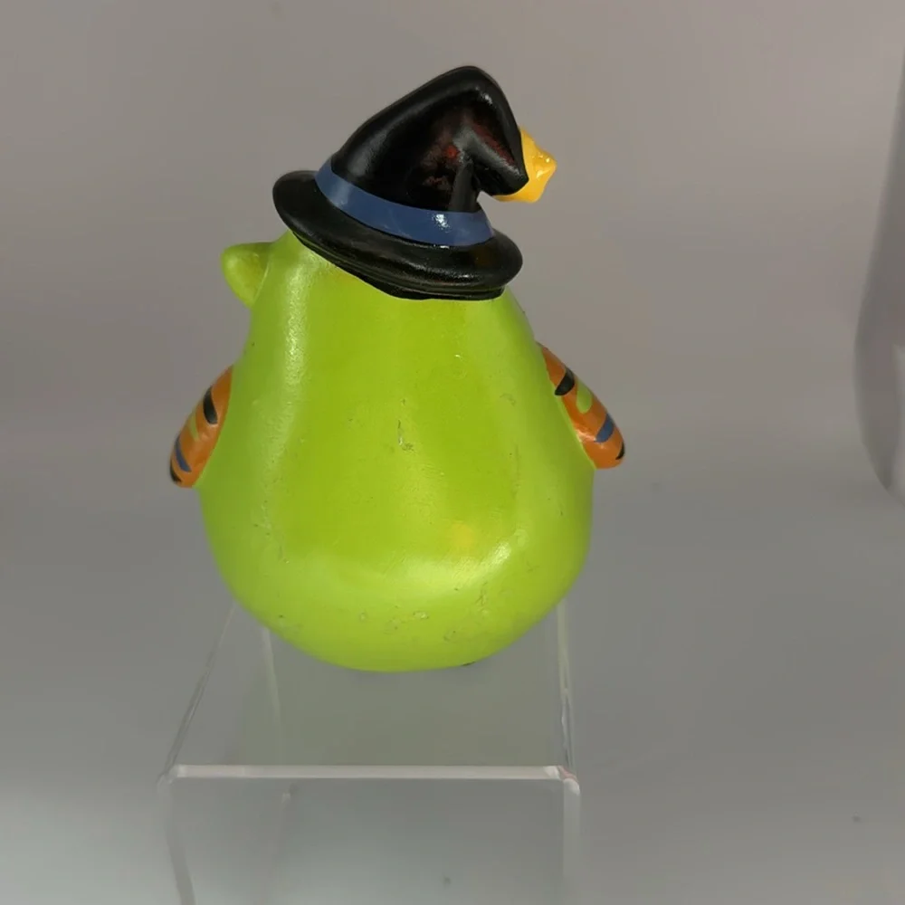 Halloween Inspired Ceramic  Owl Figurine with Witch Hat